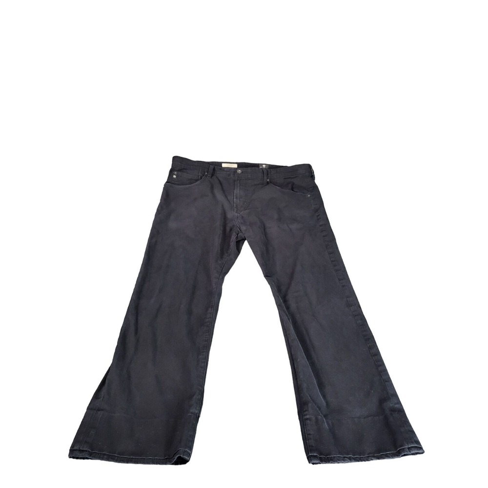 AG Adriano Goldschmied Matchbox Slim Straight Black Jeans Mens 38 Hemmed Denim
